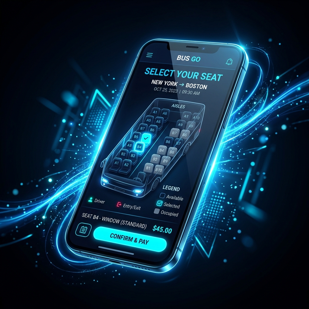 Online Passenger Reservation System 3D Mockup