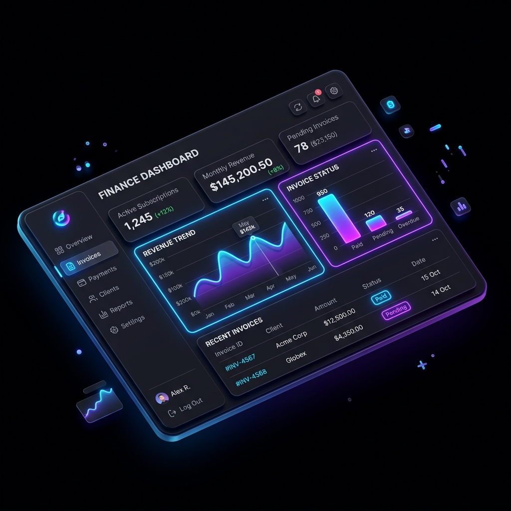Knewrix Billing 3D Mockup